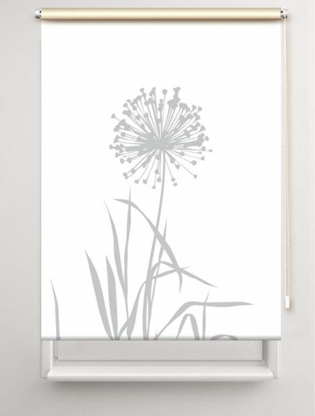 Rollo Allium 24 blanco lichtgrau, Rollo, Motivrollo, Rollo mit Druck, Fotorollo, bedrucktes Rollo, Fensterrollo,verdunkelndes Rollo, Sonnenschutz Rollo